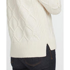 Barbour Burne Ladies Roll Neck Jumper - Cream - William Powell