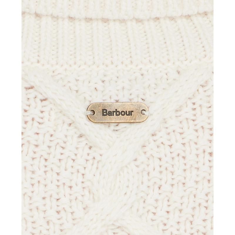 Barbour Burne Ladies Roll Neck Jumper - Cream - William Powell