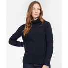 Barbour Burne Ladies Roll Neck Jumper - Navy - William Powell