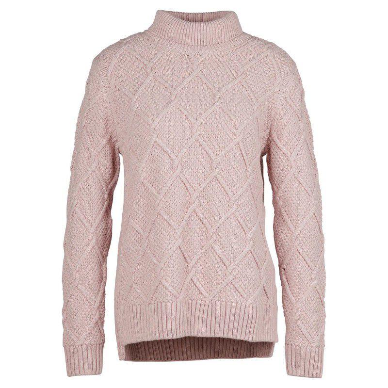 Barbour Burne Ladies Roll Neck Knit - Rosewater - William Powell