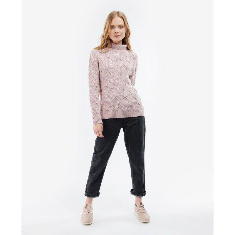 Barbour Burne Ladies Roll Neck Knit - Rosewater - William Powell