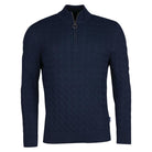 Barbour Cable Knit Half Zip Mens Jumper - Navy - William Powell