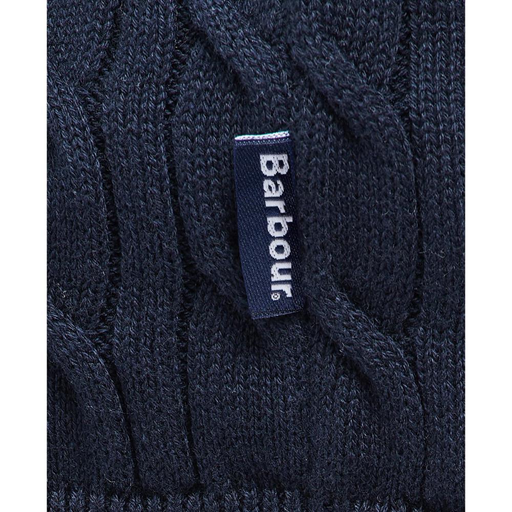 Barbour Cable Knit Half Zip Mens Jumper - Navy - William Powell