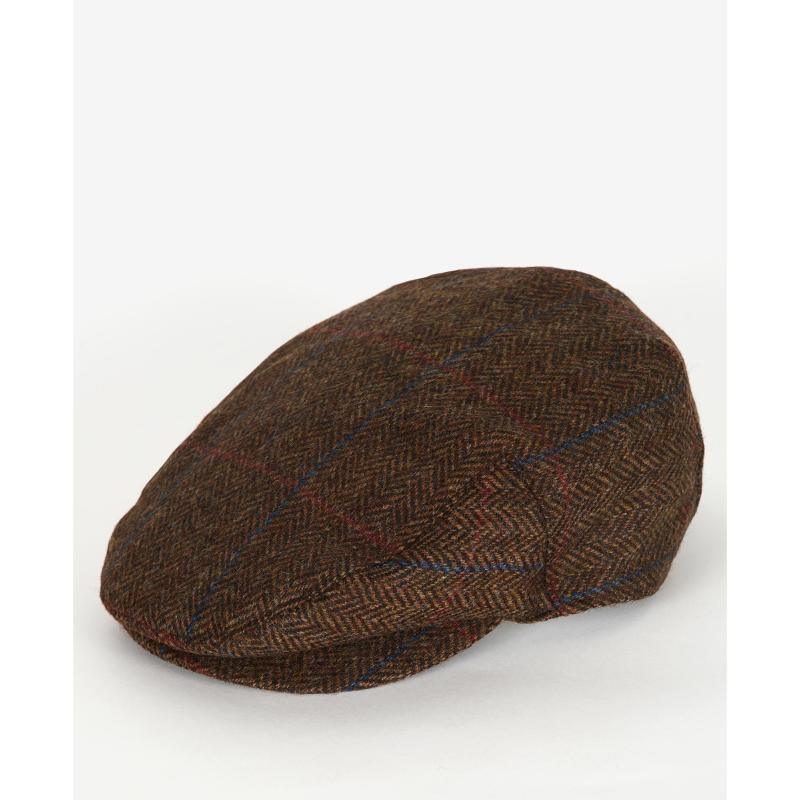 Barbour Cairn Mens Tweed Cap - Brown Check - William Powell