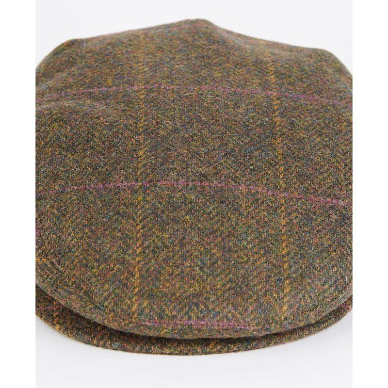 Barbour Cairn Mens Waterproof Tweed Cap - Olive/Purple/Red 7 - William Powell