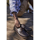 Barbour Capstan Mens Deck Shoe - Dark Brown - William Powell