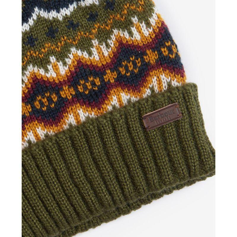 Barbour Case Mens Fairisle Beanie - Olive - William Powell