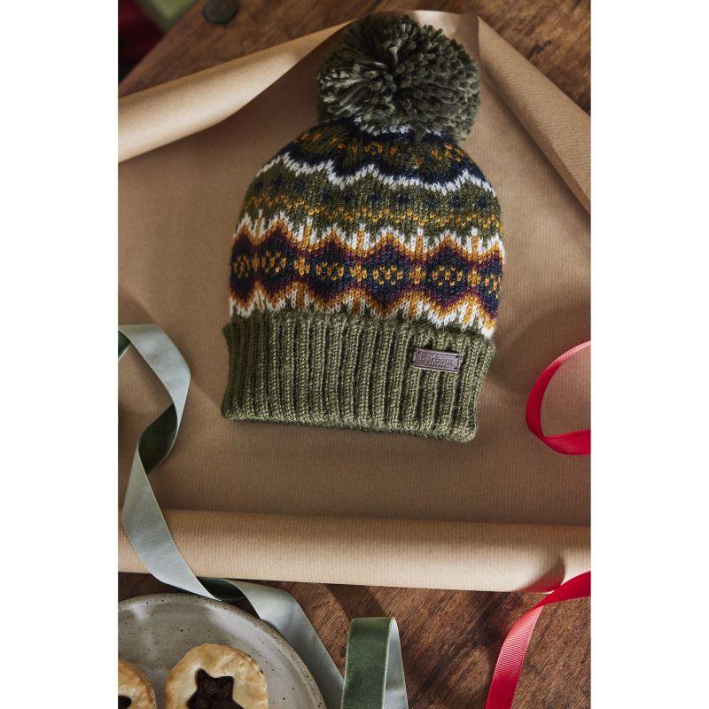 Barbour Case Mens Fairisle Beanie - Olive - William Powell