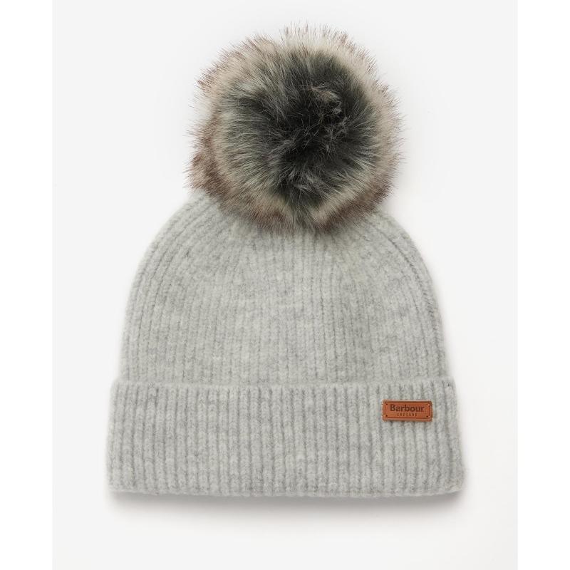 Barbour Chilton Ladies Beanie - Light Grey - William Powell