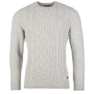 Barbour Chunky Mens Cable Crew Jumper - Fog - William Powell