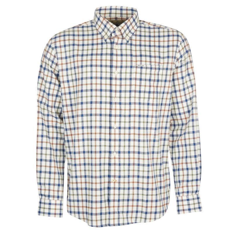 Barbour Coll Thermo Weave Mens Regular Fit Shirt - Ecru - William Powell