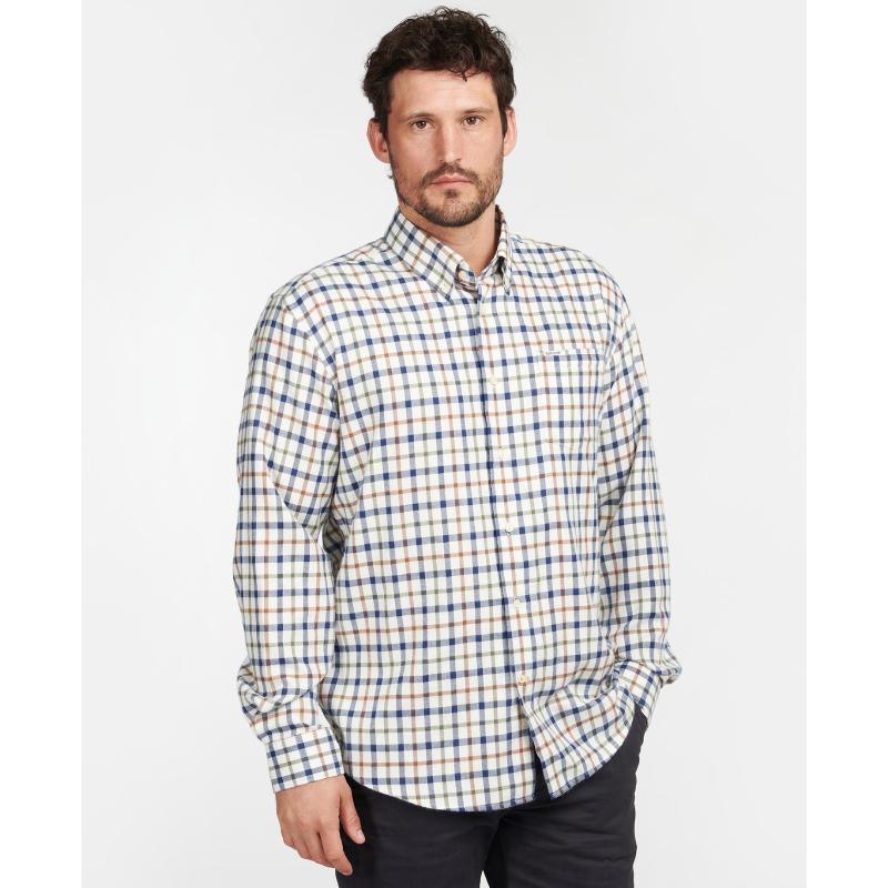 Barbour Coll Thermo Weave Mens Regular Fit Shirt - Ecru - William Powell