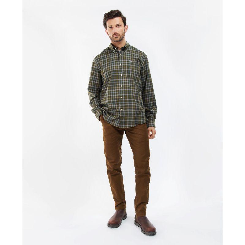 Barbour Coll Thermo Weave Mens Regular Fit Shirt - Olive - William Powell