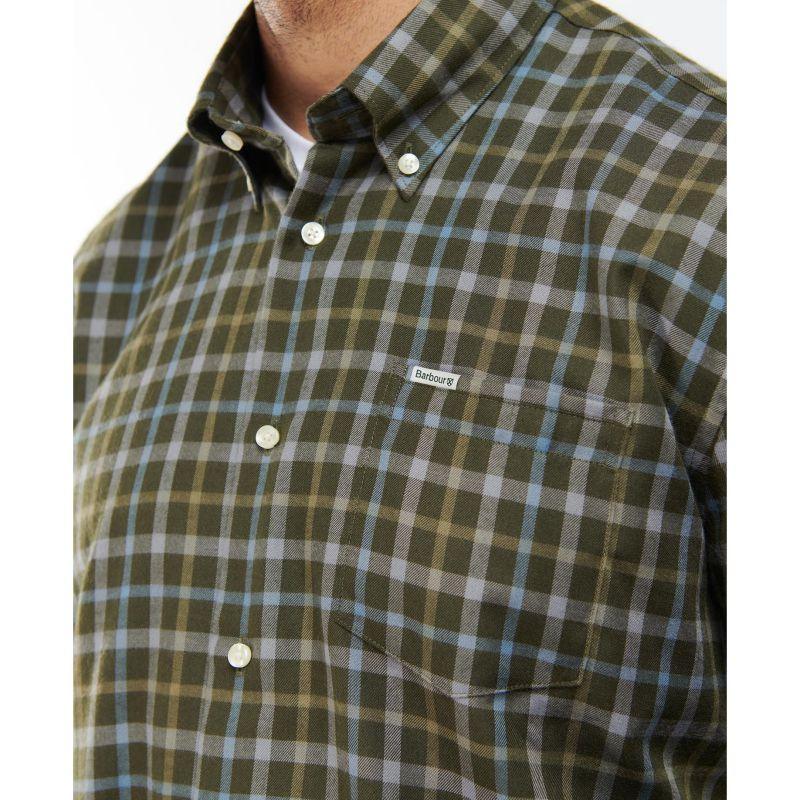 Barbour Coll Thermo Weave Mens Regular Fit Shirt - Olive - William Powell