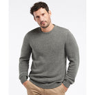 Barbour Cotton Twist Nelson Mens Crew Neck Jumper - Duffle Bag Green - William Powell