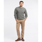 Barbour Cotton Twist Nelson Mens Crew Neck Jumper - Duffle Bag Green - William Powell