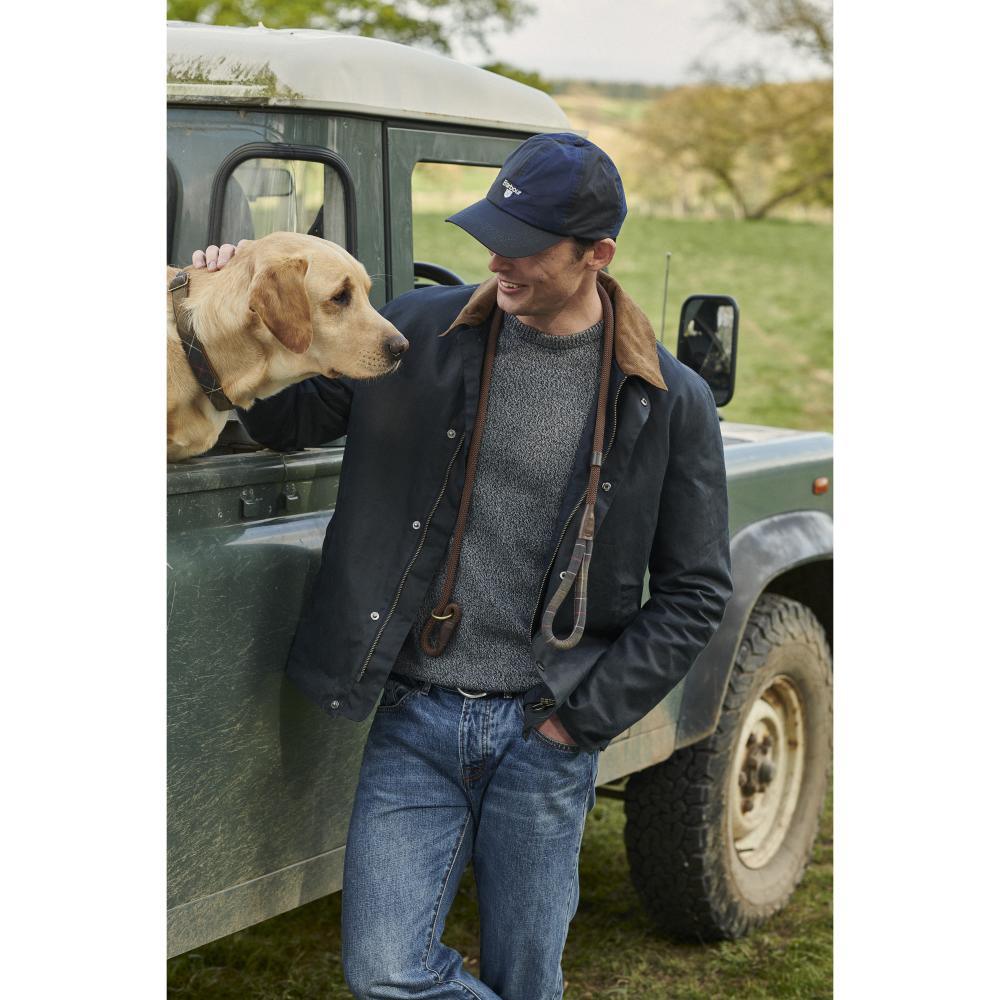 Barbour Cotton Twist Nelson Mens Crew Neck Jumper - Navy - William Powell