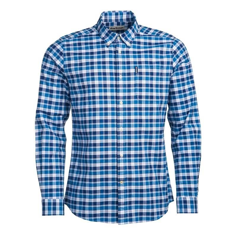 Barbour Country Check 15 Mens Tailored Shirt - Blue - William Powell