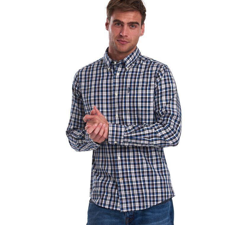 Barbour Country Check 2 Tailored Mens Shirt - Blue - William Powell