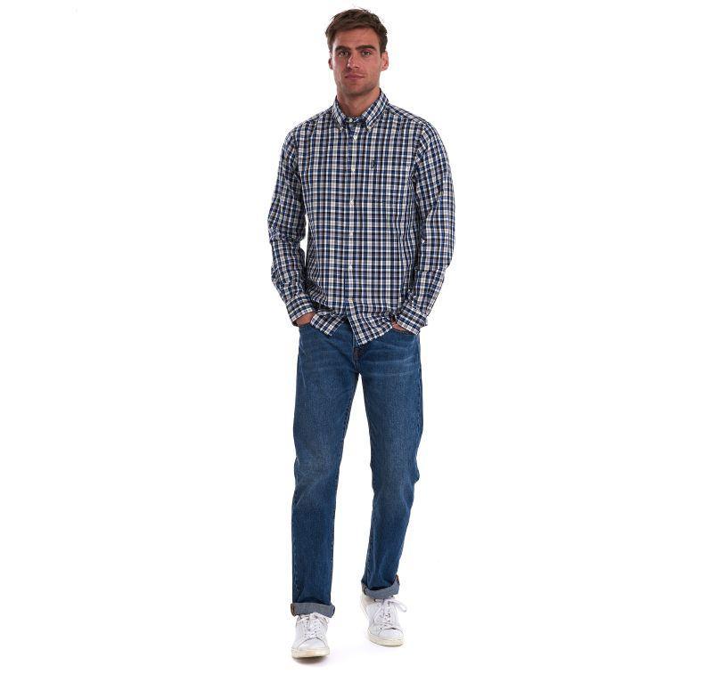 Barbour Country Check 2 Tailored Mens Shirt - Blue - William Powell
