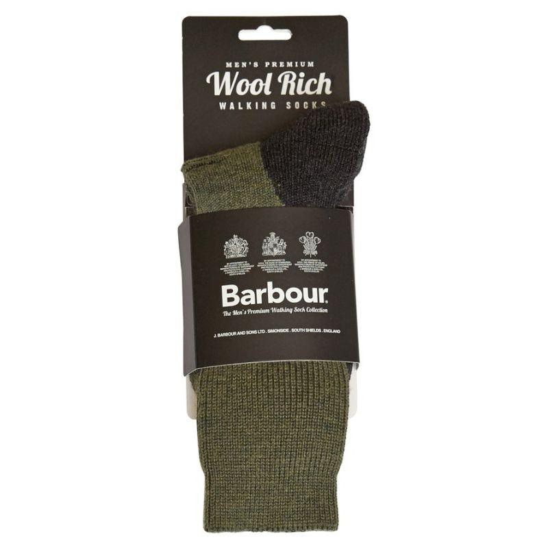 Barbour Cragg Mens Boot Socks - Olive Mix - Green