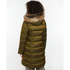 Barbour Crinan Ladies Quilted Coat - Military Olive/ Hawthorn Tartan - William Powell