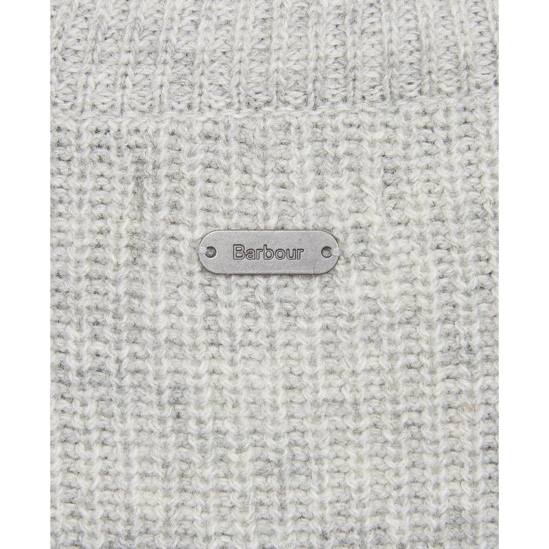 Barbour Dipton Roll Collar Ladies Knit - Pale Grey/Cream - William Powell