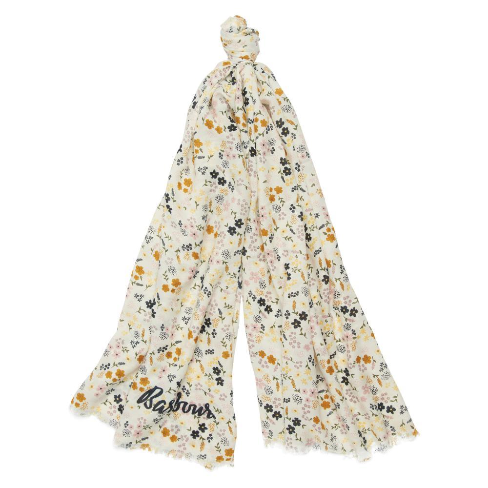 Barbour Ditsy Floral Print Ladies Wrap - Cloud - William Powell