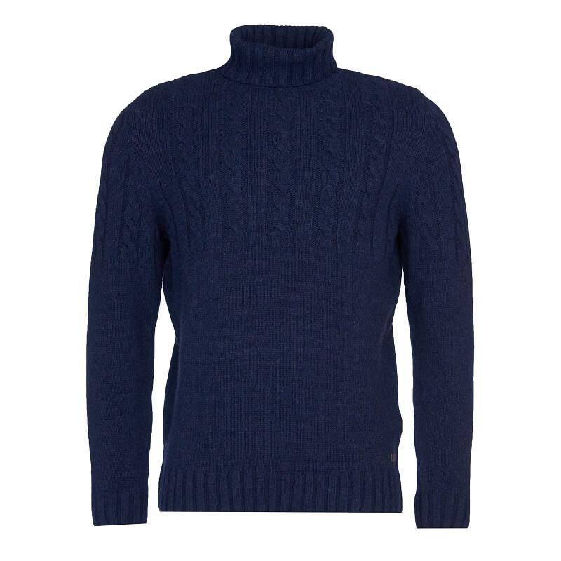 Barbour Duffle Mens Cable Crew Jumper - Dark Denim - William Powell