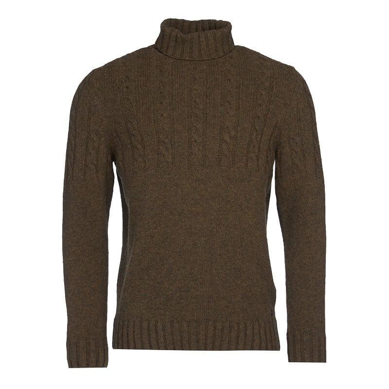 Barbour Duffle Mens Cable Crew Jumper - Willow Green - William Powell