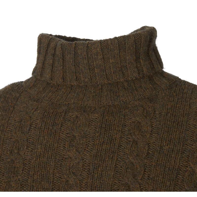 Barbour Duffle Mens Cable Crew Jumper - Willow Green - William Powell