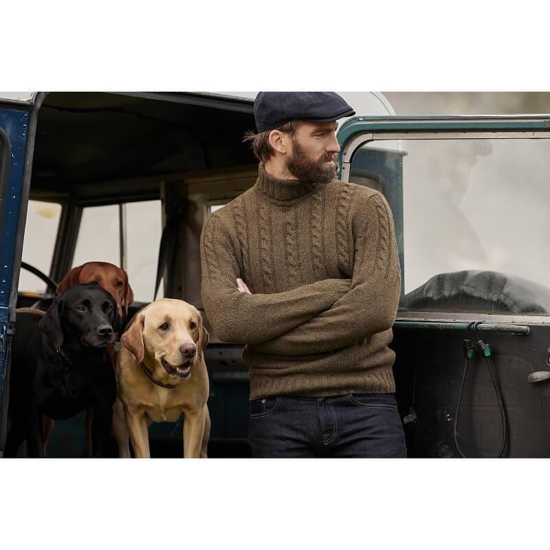 Barbour Duffle Mens Cable Crew Jumper - Willow Green - William Powell