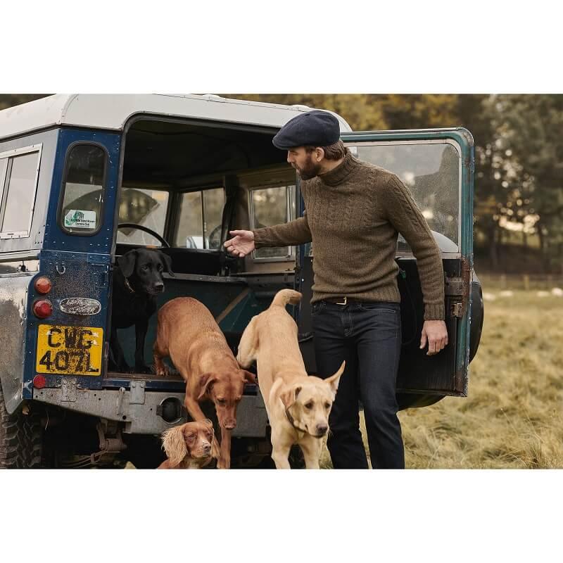 Barbour Duffle Mens Cable Crew Jumper - Willow Green - William Powell