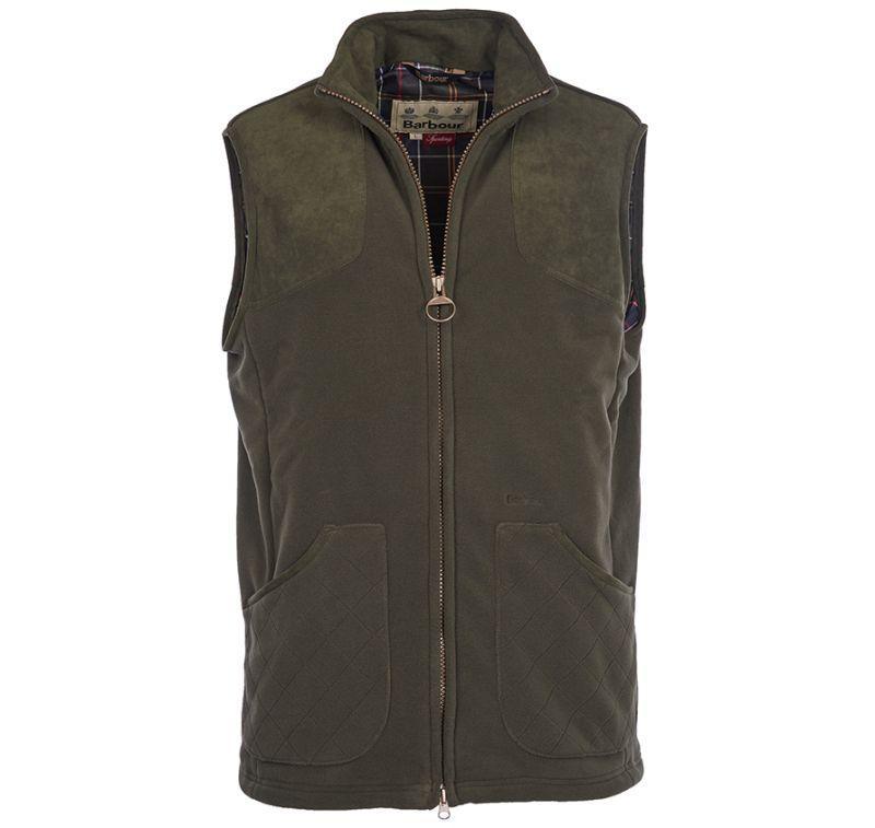 Barbour Dunmoor Waterproof Mens Fleece Gilet - Olive - William Powell