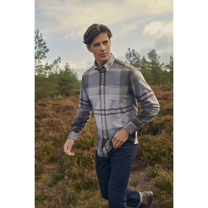 Barbour Dunoon Mens Tailored Shirt - Greystone - William Powell