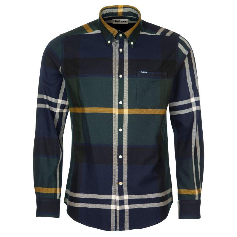 Barbour Dunoon Mens Tailored Shirt - Seaweed Tartan - William Powell