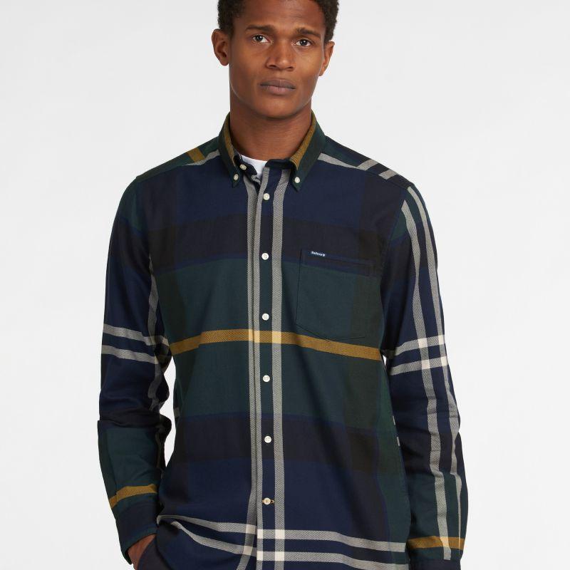 Barbour Dunoon Mens Tailored Shirt - Seaweed Tartan - William Powell