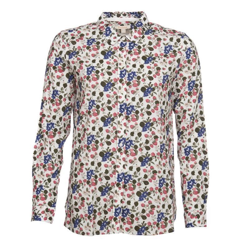 Barbour Everly Ladies Shirt - Off White Strawberry Print - William Powell