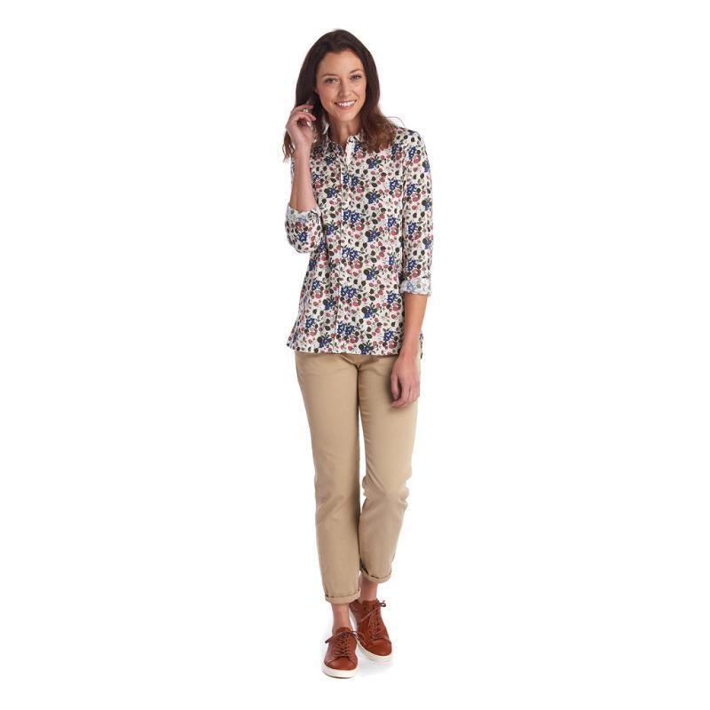 Barbour Everly Ladies Shirt - Off White Strawberry Print - William Powell