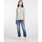 Barbour Fareham Ladies Long Sleeve Tee - Light Grey Marl - William Powell