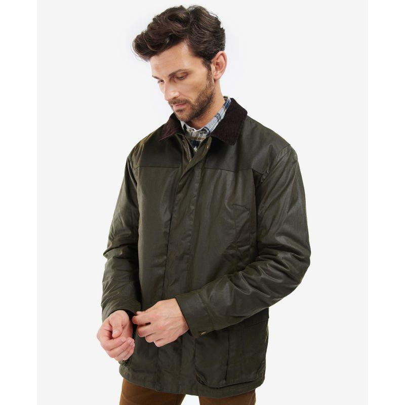 Barbour Findon Mens Wax Jacket - Archive Olive - William Powell