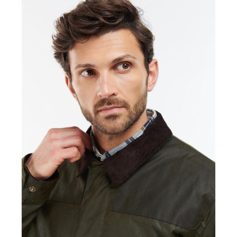 Barbour Findon Mens Wax Jacket - Archive Olive - William Powell