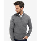 Barbour Firle Cotton Cashmere Mens 1/4 Zip Jumper - Grey Marl - William Powell