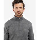 Barbour Firle Cotton Cashmere Mens 1/4 Zip Jumper - Grey Marl - William Powell