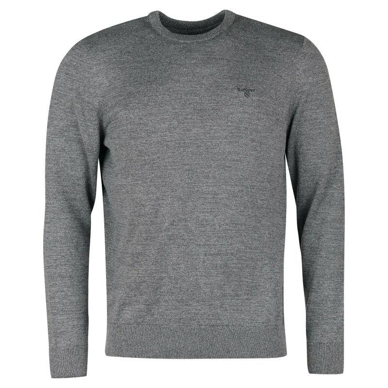 Barbour Firle Cotton Cashmere Mens Crew Neck Jumper - Grey Marl - William Powell