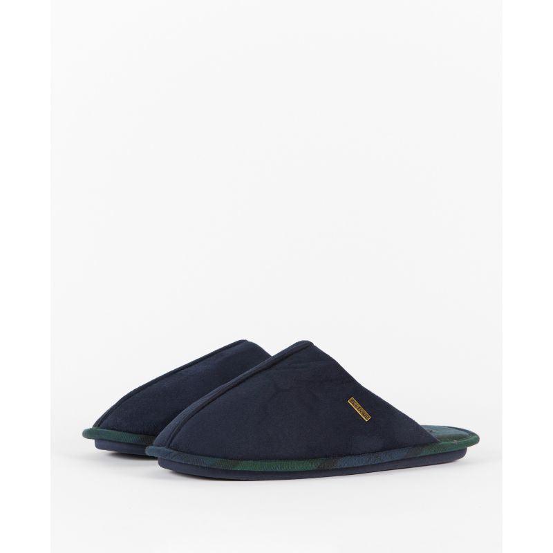 Barbour Foley Mens Suede Slipper - Navy - William Powell