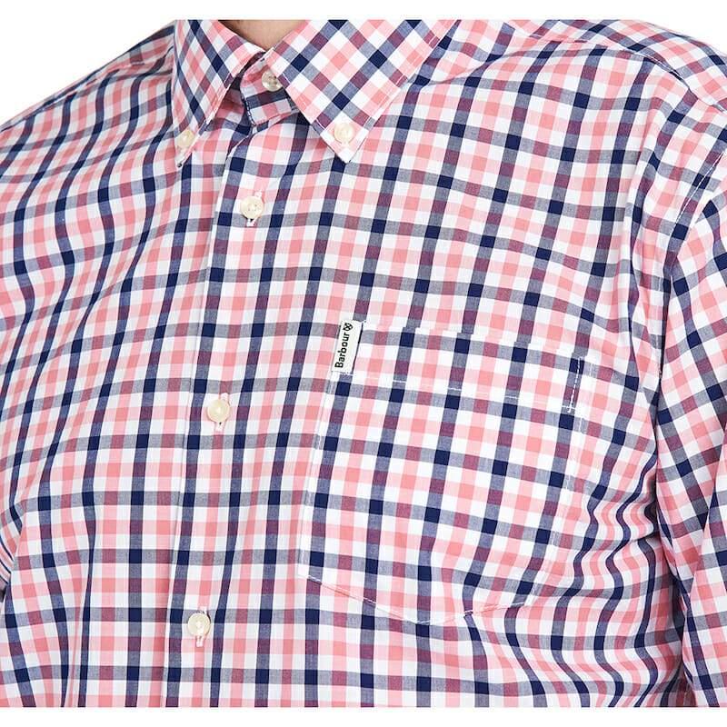 Barbour Gingham 15 Regular Fit Mens Shirt - Pink - William Powell