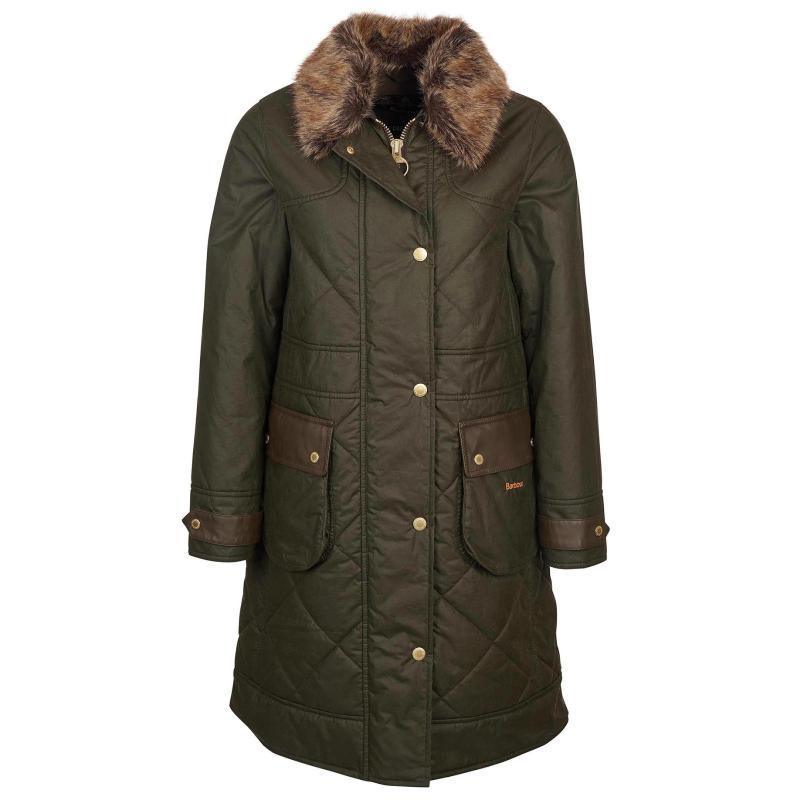 Barbour Golspie Ladies Quilted Wax Jacket - Archive Olive/ Classic - William Powell
