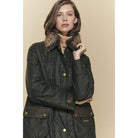 Barbour Golspie Ladies Quilted Wax Jacket - Archive Olive/ Classic - William Powell