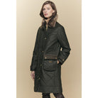 Barbour Golspie Ladies Quilted Wax Jacket - Archive Olive/ Classic - William Powell